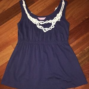LILY PULITZER NAVY NAUTICAL SLEEVELESS TOP